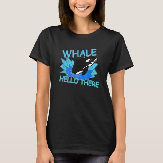 T-shirt Baleine Bonjour Là Baleine Tueuse - Orque Drôle (Devant)
