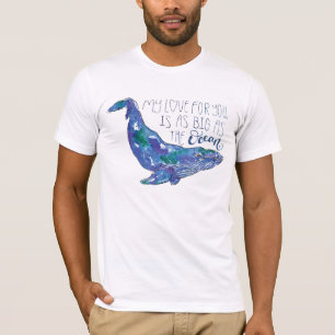 T-shirt Baleine d'aquarelle - amour aussi grand que