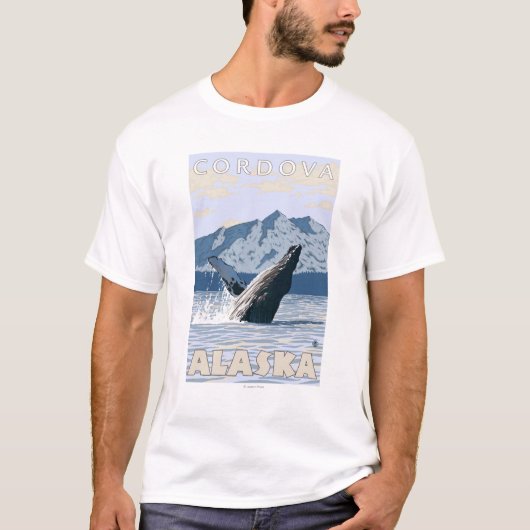 T-shirt Baleine de bosse - Cordova, Alaska (Devant)