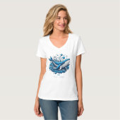 T-shirt 🌊 Baleine de l'Océan Cosmique (Devant entier)