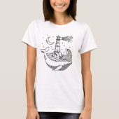 T-shirt Baleine de lune phare (Devant)