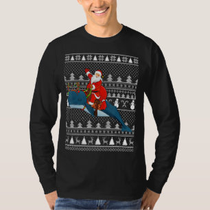 T-shirt Baleine de Sperm Lover Père Noël équitation Balein