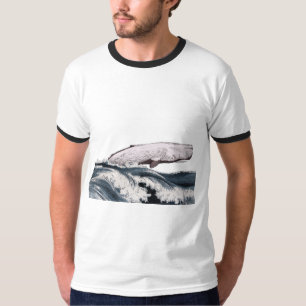 T-shirt Baleine de Sperm sautant des vagues de l'océan