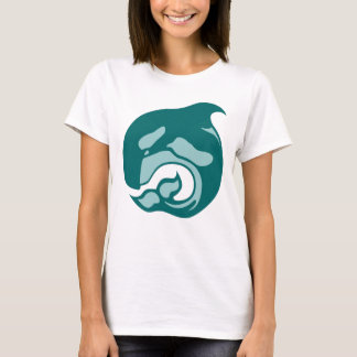 T-shirt baleine d'orque de turquoise