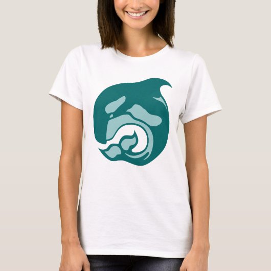 T-shirt baleine d'orque de turquoise (Devant)