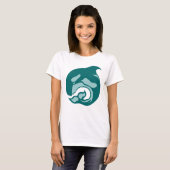 T-shirt baleine d'orque de turquoise (Devant entier)