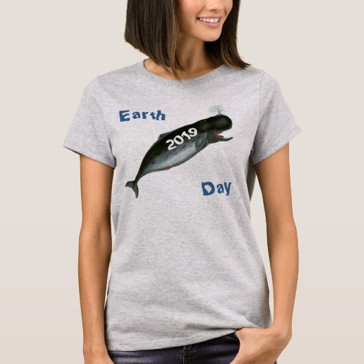 T-shirt baleine Earth Day daté (Devant)