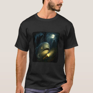 T-shirt Baleine Épouvantable Horreur Nuit Lampe Torche Hal