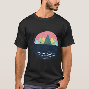 T-shirt Baleine, Fjord, Norvège Cadeau Rétro et Souvenir
