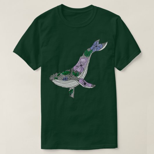 T-shirt Baleine florale 4 (Design devant)