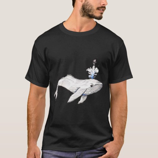 T-shirt Baleine haut-de-forme (Devant)
