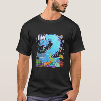 T-shirt Baleine marine poisson océan i`m 2 anniversaire ga