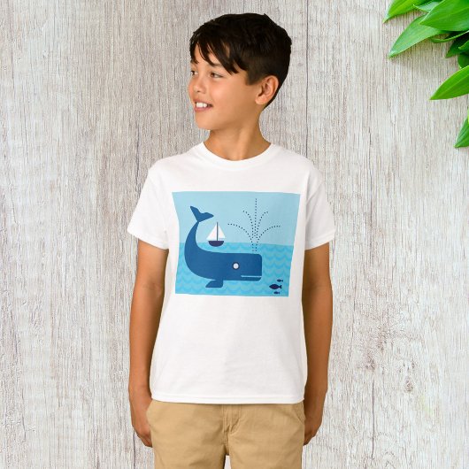 T-shirt Baleine nautique et voilier Océan Blue Sea