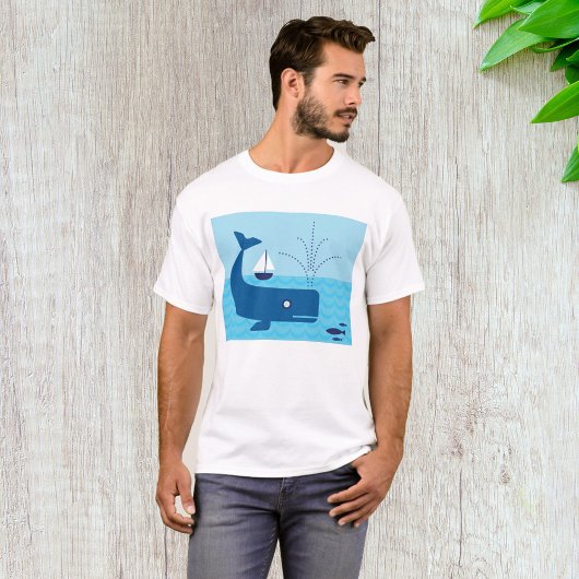 T-shirt Baleine nautique et voilier Océan Blue Sea