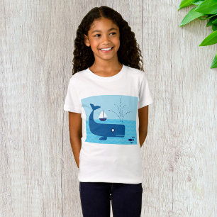 T-Shirt Baleine nautique et voilier Océan Blue Sea