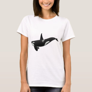 T-shirt Baleine noire et blanche tueuse à Orca