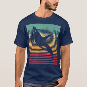 T-shirt Baleine Orca Style Rétro Hommes Femmes Nouveauté V