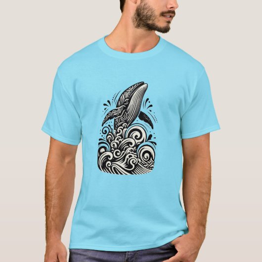 T-shirt baleine polynésienne (Devant)