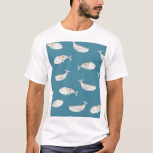 T-shirt Baleine scandinave, animaux de mer motif