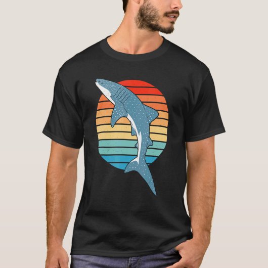 T-shirt Baleine Shark Retro Sunset (Devant)