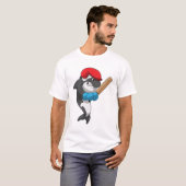 T-shirt Baleine tueuse au cricket avec chauve-souris de cr (Devant entier)