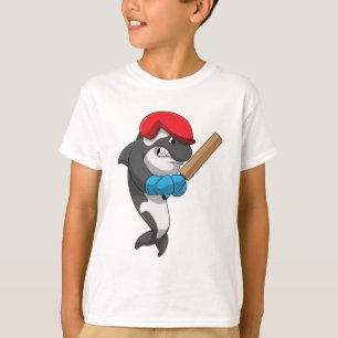 T-shirt Baleine tueuse au cricket avec chauve-souris de cr