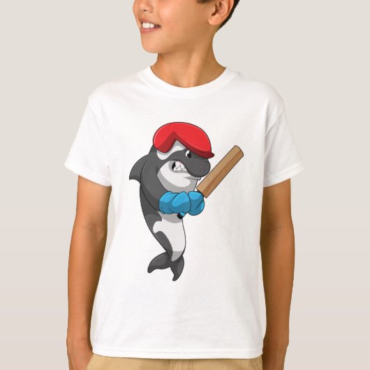 T-shirt Baleine tueuse au cricket avec chauve-souris de cr (Devant)