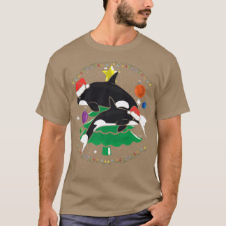 T-shirt Baleine tueuse Famille Arbre de Noël Ornement