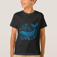 Baleine vintage Floral 90s Biologie marine Animal 