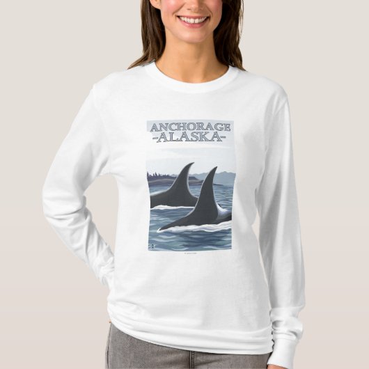T-shirt Baleines #1 - Anchorage, Alaska d'orque (Devant)
