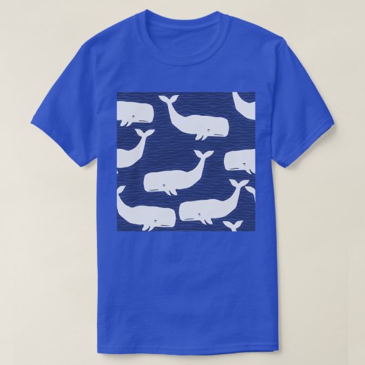 T-shirt Baleines Baleines Bleues et Blanches (Design devant)