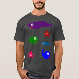 T-shirt Baleines et étoiles de mer