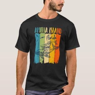 T-shirt Baleines Retro Amelia Island Floride Amis correspo