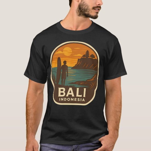 T-shirt Bali Indonesia  Sunset Surf Reflection (Devant)