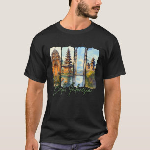 T-shirt Bali Indonésie Voyage Séjour Coup de pinceau Souve