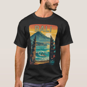 T-shirt Bali Island Summer Retro Sunset Beach Océan