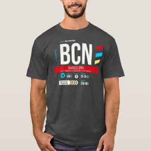 T-shirt Balise 1 pour le code de l'aéroport BCN de Barcelo