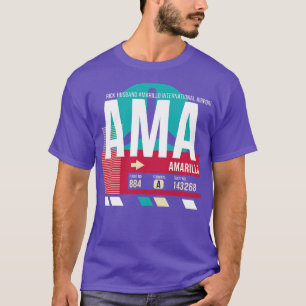 T-shirt Balise bagages Amarillo Texas AMA Airport Code