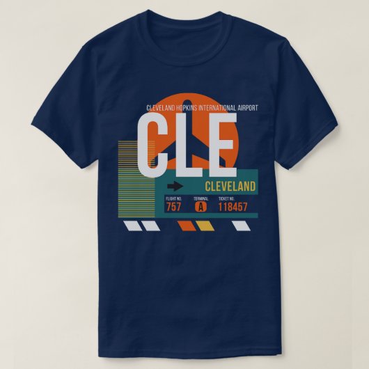 T-shirt Balise bagages Code aéroport CLE (Design devant)