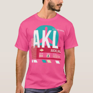 T-shirt Balise de bagage du code aéroport d'Auckland en No