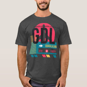 T-shirt Balise de bagage du code de l'aéroport GDL de Guad