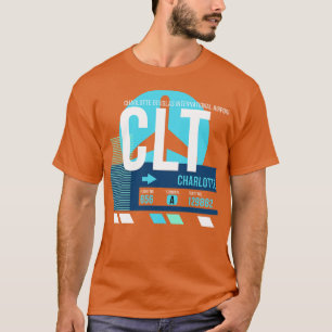 T-shirt Balise de bagages Charlotte CLT Airport Code