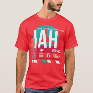 T-shirt Balise de bagages Houston Texas IAH Airport Code
