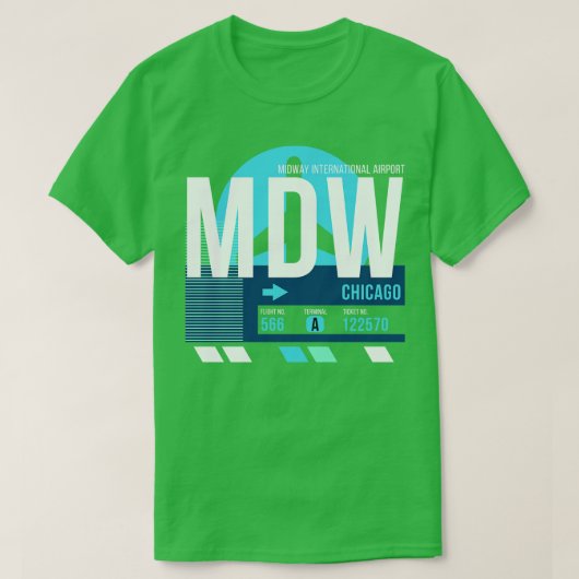T-shirt Balise de bagages MDW de Chicago (Design devant)