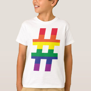 T-shirt Balise de hachage drapeau arc-en-ciel