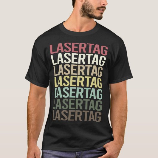 T-shirt Balise laser de texte coloré (Devant)