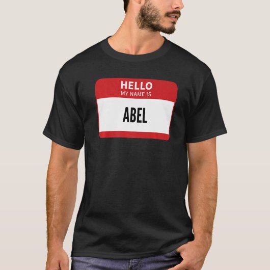 T-shirt Balise Nom Abel Bonjour Mon Nom Est Abel (Devant)