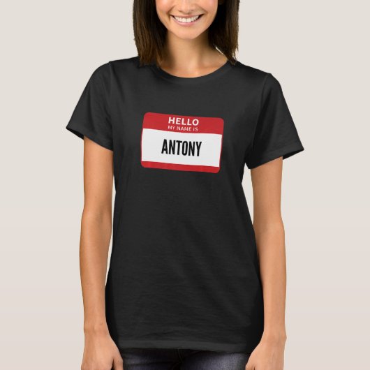 T-shirt Balise Nom Antony Bonjour Mon Nom Est Antony (Devant)