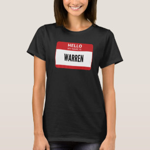 T-shirt Balise Nom Warren, Bonjour Mon Nom Est Warren