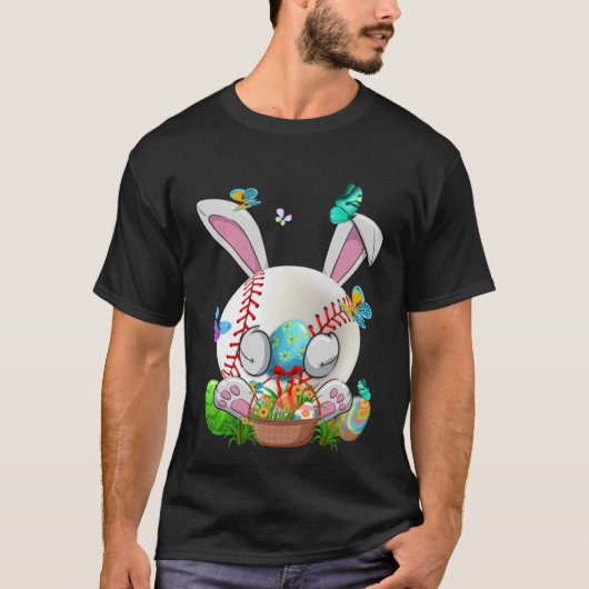 T-shirt Ball & Bats Bunny de baseball Jour de Pâques B (Devant)